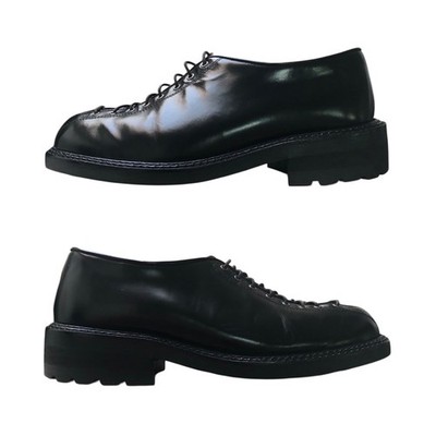 VINTAGE GIRAUDON - Size 41 Black Leather Tabby Toe Oxford Derby Fetish Kink Punk