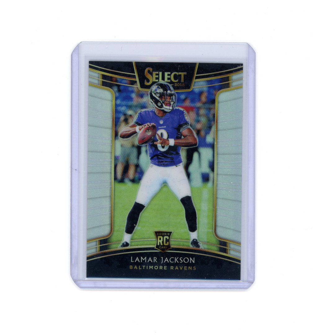 2018 Panini Select Concourse Lamar Jackson Silver Rookie #70 Prizm (RC)