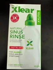 NEW -Xlear Natural Xylitol Nasal Irrigation System/ 6 Saline Packets and 1 Sinus