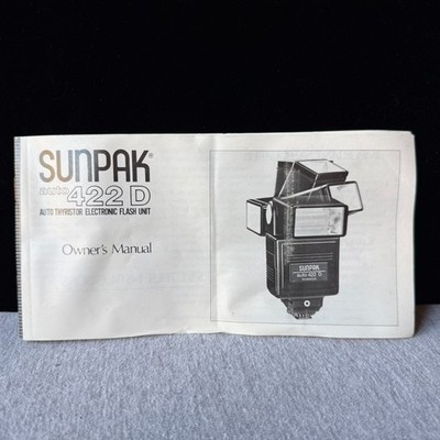 Sunpak Auto 422 D Thyristor Electronic Flash Unit - Original Owner's Manual ONLY
