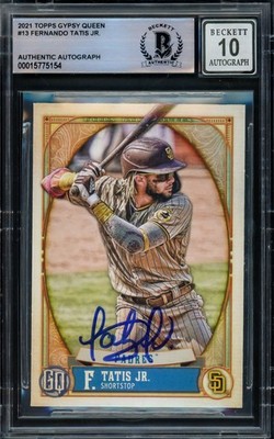 Fernando Tatis Jr. Auto 2021 Topps Gypsy Queen Card 13 Padres Auto GM 10 Beckett