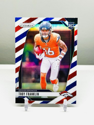 #ad #ad 2024 Panini Prizm Rookies Troy Franklin #393 Red White amp; Blue Prizm RC $1.98