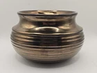 Vintage MCM Haeger Pottery Ceramic Ribbed Bulb Planter Broze Metallic Rich Warm