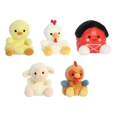 Aurora Plush Palm Pals - FARM SET OF 5 Rooster, Betsy, Cooper, Woolly  Oakley 