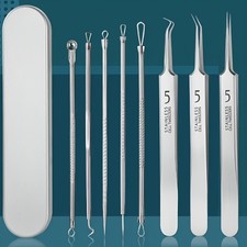 Stainless Steel Acne Tool Kit-Pimple Popper  Tweezers Set for Blackhead Removal