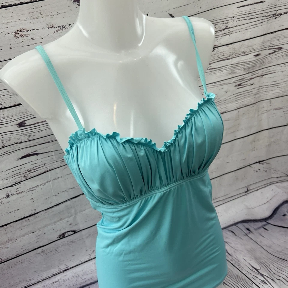 Tankini Moontide moldeado bandeau con volantes nuevo con etiquetas huevo de pato talla 10 traje de baño bikini Foto 2 de 4