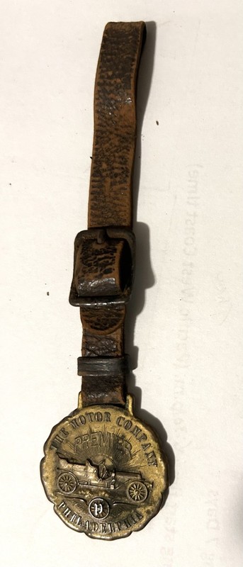 The Premier Motor Company antique automobile emblem watch fob Philadelphia, PA