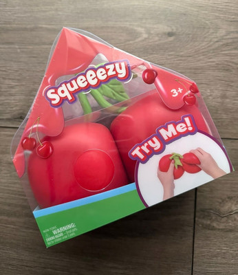 Squeezy Cherries Tactile Squeeze Toy, Red & Green, Ages 3+ (3-4 Years)