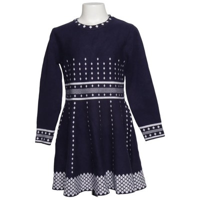 Smiling Pinker, Kleid, Größe: 140, Blau/Weiß, Sonstiges, Feinstrick #pEP