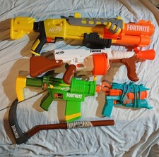 Lot of 5 Fortnite Nerf Guns and Scythe