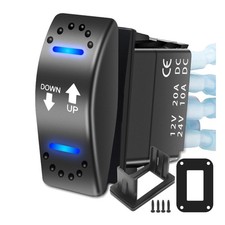 Compact DPDT Rocker Switch with Built-in LED and Easy Installation Adaptors