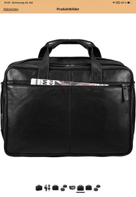 Stillord Business Reisetasche / Weekender aus Echtleder, schwarz 