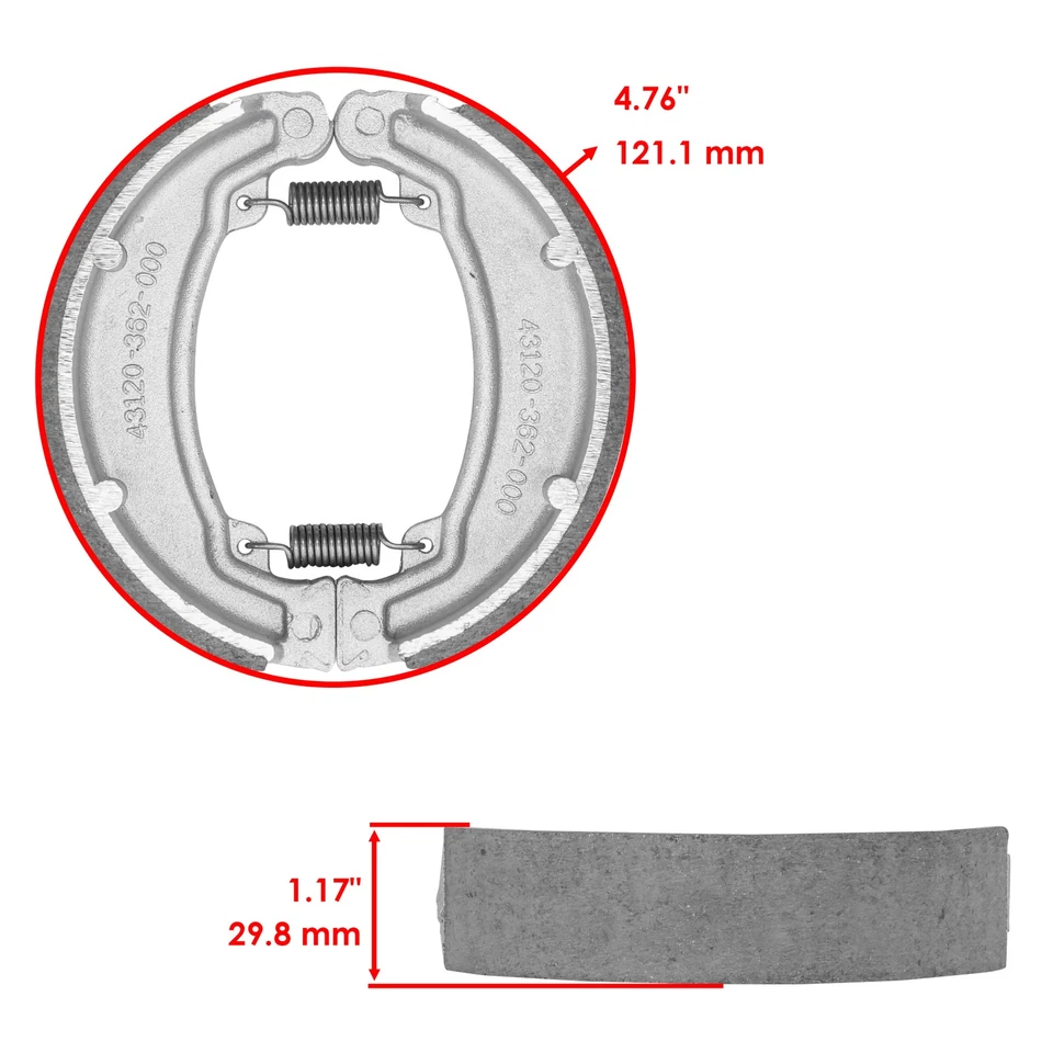 Front & Rear Brake Shoes for Honda CB250 Nighthawk Cb 250 1991-2007 - Image 3 of 4