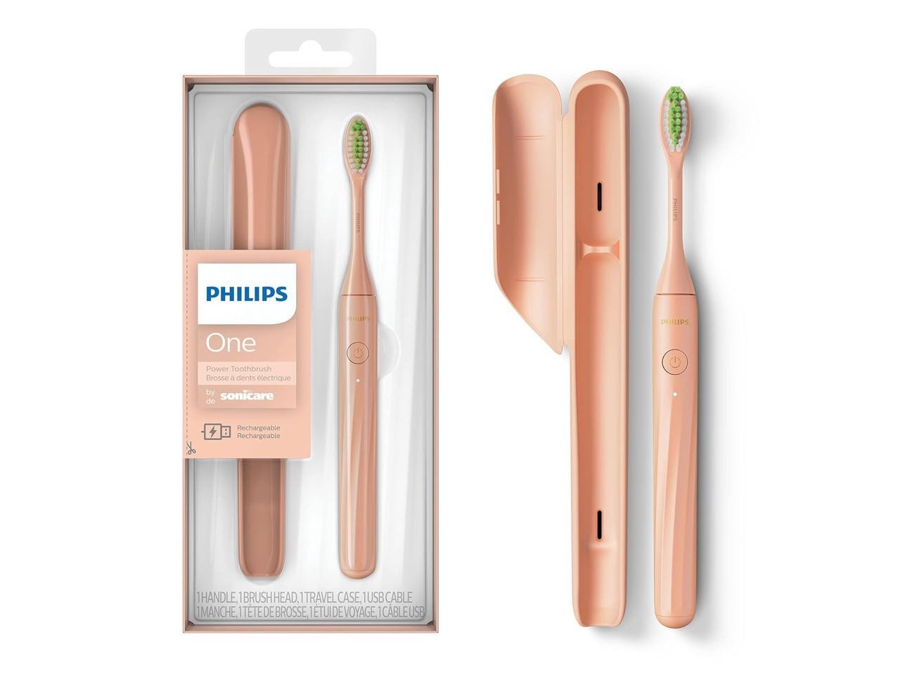 Перезаряжаемая зубная щетка Philips One by Sonicare мерцающая HY120025 14990₽