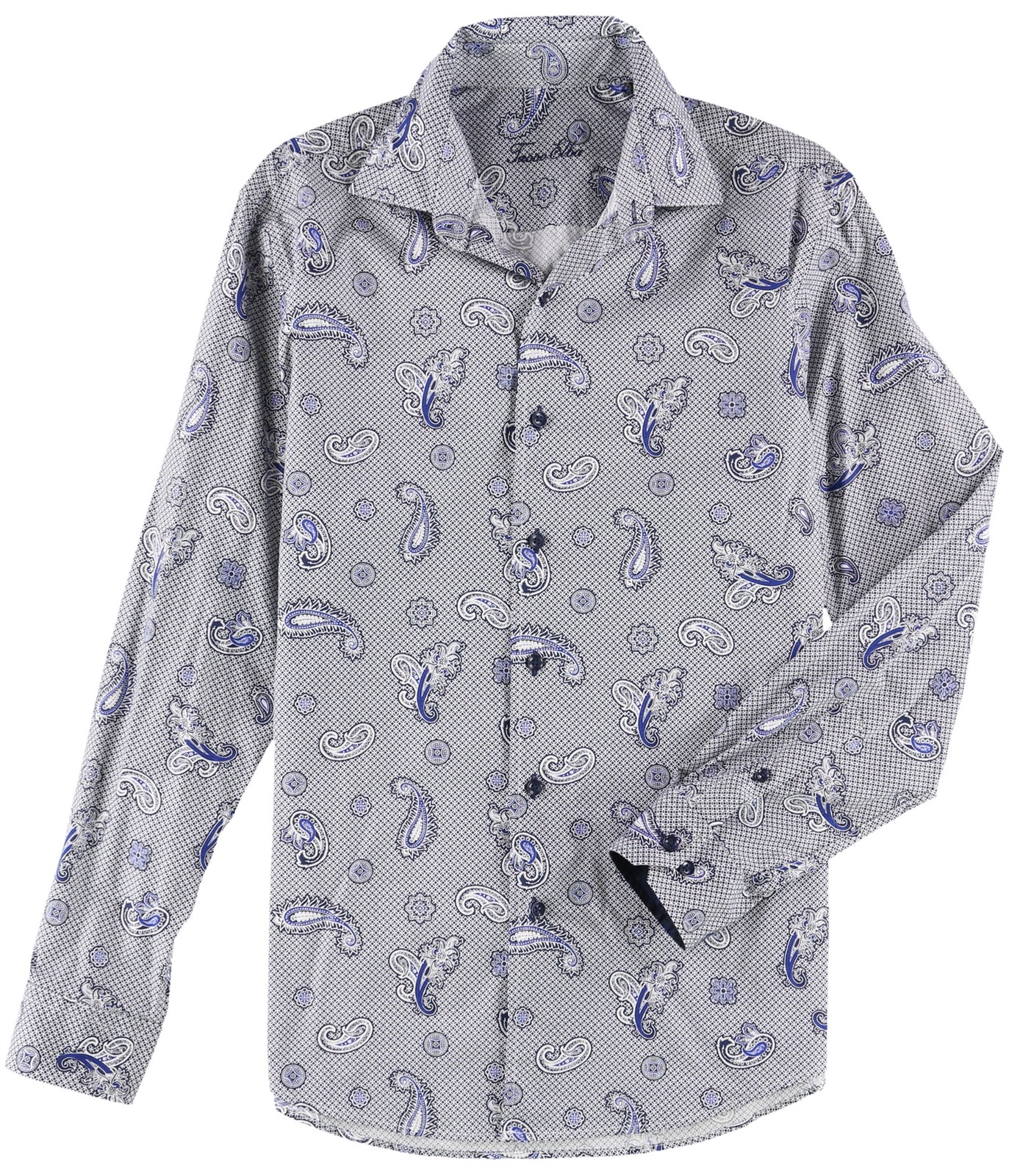 Мужская рубашка на пуговицах с узором Пейсли Tasso Elba, синяя, маленькая