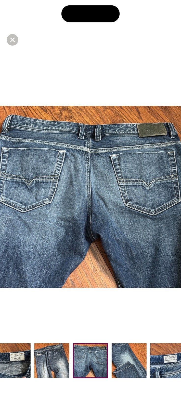 2  Pairs Diesel Jeans 36 x 32 Viker Straight / Larkee Relaxed thumbnail 4