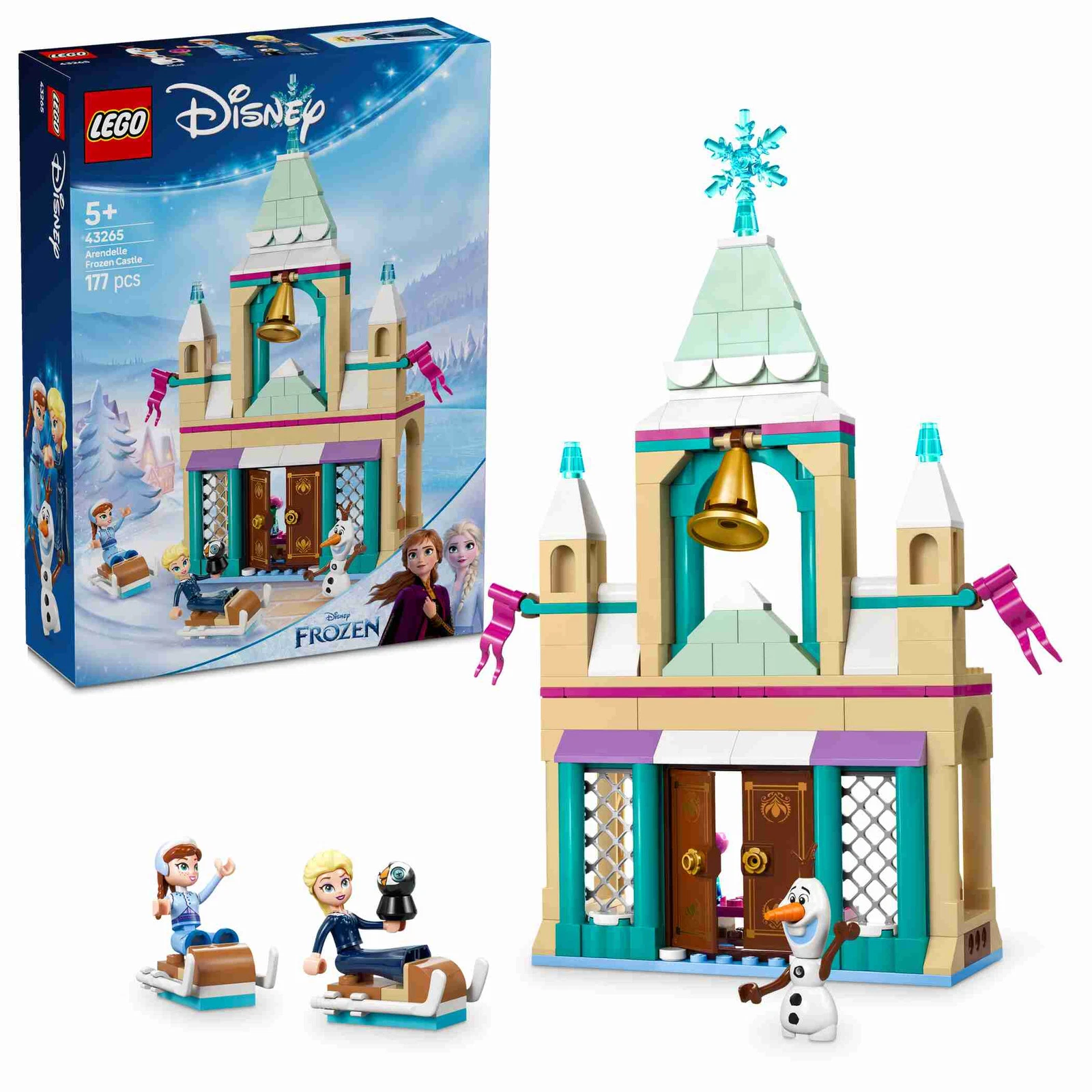 LEGO 43265 Disney The Arendelle Castle, 3 Figures, 2 Beds, 2 Sleighs