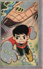 Vintage Japanese Menko Boy Flying Spaceship Parachute Card