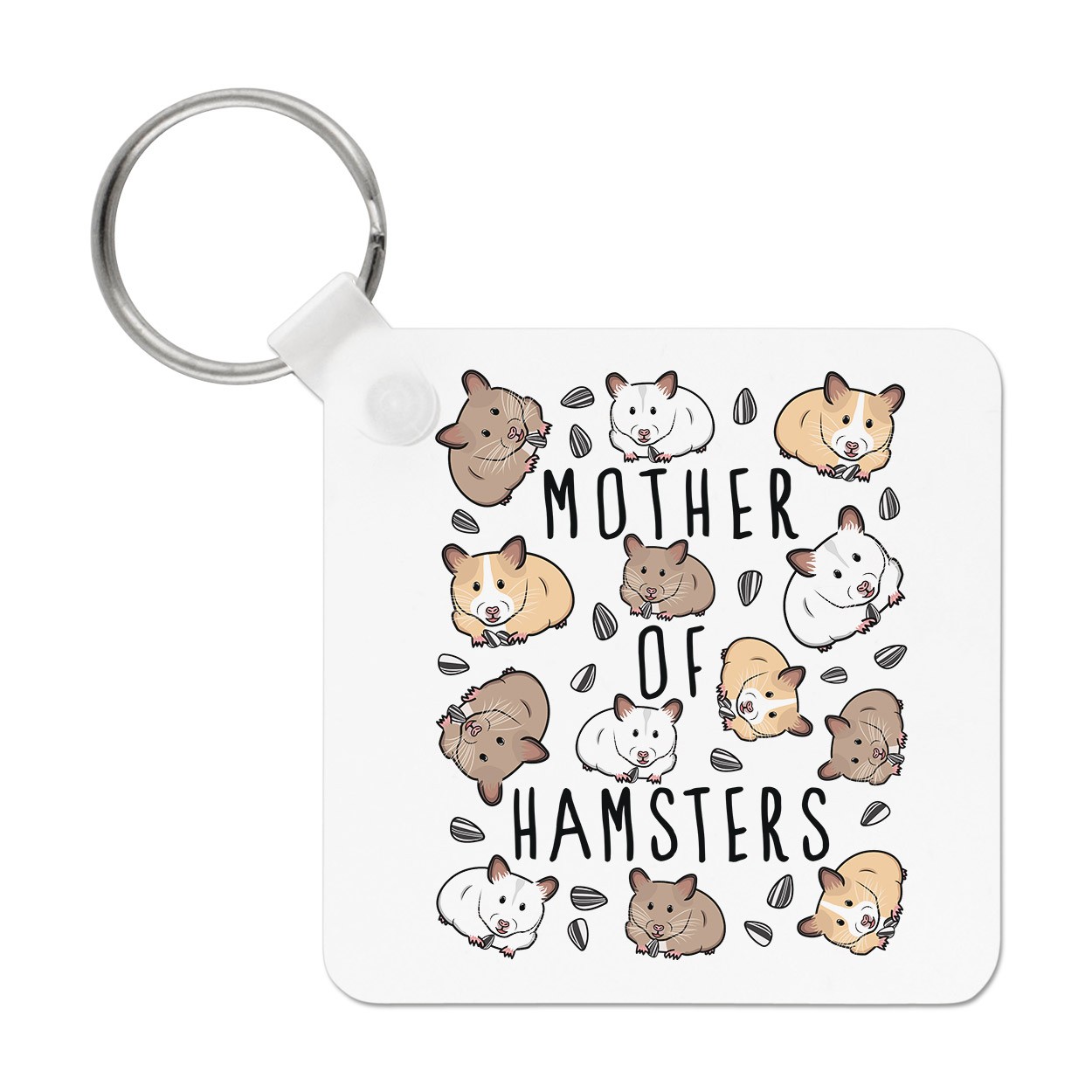 Mother Of Hamsters Keyring Key Chain Crazy Lady Man Animal Lover Funny