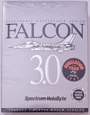 Falcon 3.0 Spectrum Holobyte Flight Simulator 1991 PC Big Box (Complete)