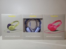Heyday Wired Headphones Green/ Blue/ Pink Lot Of 3. New  Sealed.