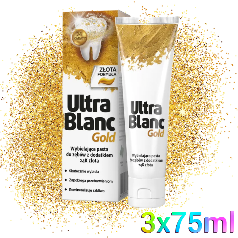 UltraBlanc 24K Gold Whitening Toothpaste Prevents Discolorations 3x75ml