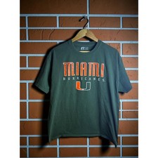 Miami Hurricanes Russell Athletic T Shirt Mens XL Green University of Miami