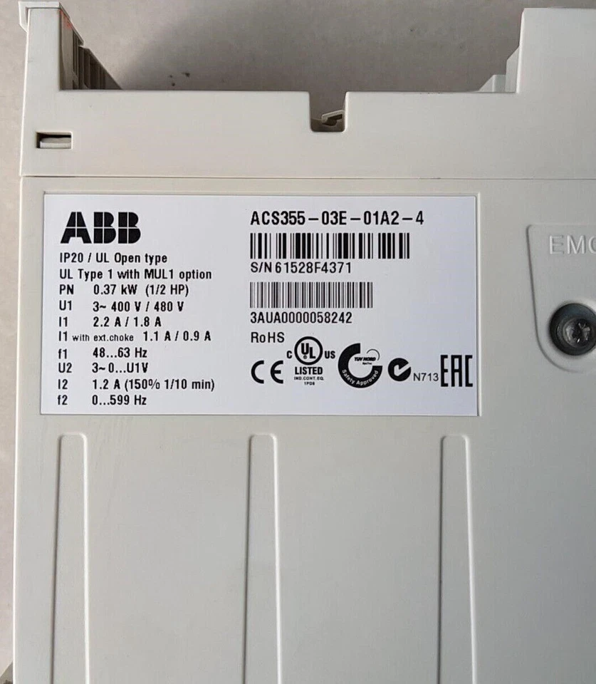 One ABB ACS355-03E-01A2-4 Inverter ACS35503E01A24 New No Keypad - Image 2 of 2