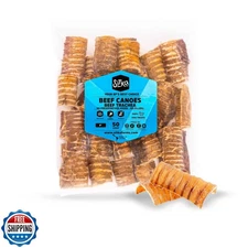 Sitka Farms Beef Trachea Canoes 3" Split Trachea - 50 Count - 100% Natural Si