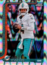 Quinn Ewers 2025 Topps Chrome RayWave Rookie Card #316 - Dolphins