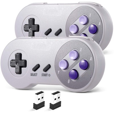 2.4 GHz Wireless USB SNES Controller for Super Classic Games, Retro USB PC Co...