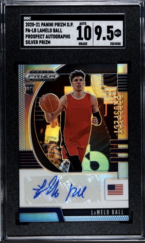LaMelo Ball [Silver Prizm] #PA-LB card from 2020 Panini Prizm Draft Picks Prospect Autographs