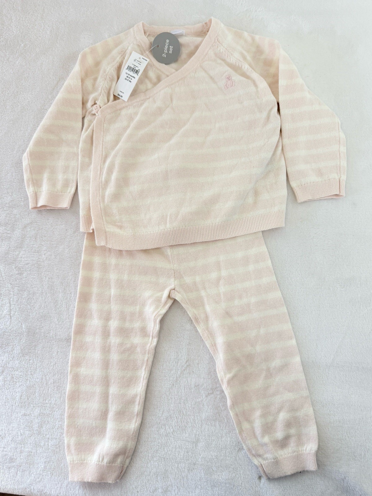 Bebé Gap Niñas 12-18 Meses Nuevo Kimono Suéter Tejido 2 Piezas Conjunto Pantalones Top