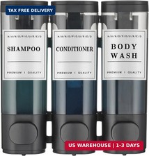 Shampoo and Conditioner Dispenser,Shower Soap Dispenser 3 Chamber No Drill Wall-
