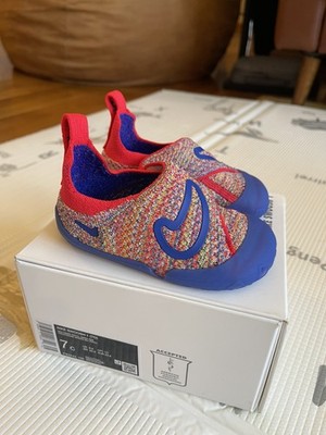 Nike Swoosh 1 TD Infant Fkyknit Shoes Sail Game Royal Siren Red Sz 7C FB3244-100