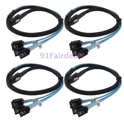 LOT Mini SAS to 4 SATA SFF-8087 Multi Lane Forward Breakout Internal Cable
