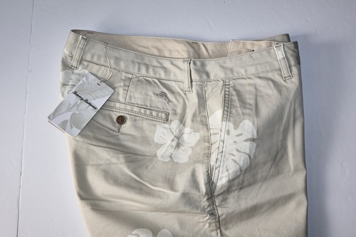 Tommy Bahama Shorts Faded Flora Beige Sand 9 inch Flat New 34 Waist - Picture 2 of 4