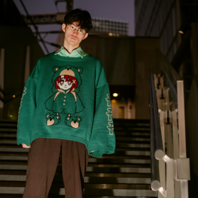 serial experiments lain Bear lain Revolution Knit Sweater Dark