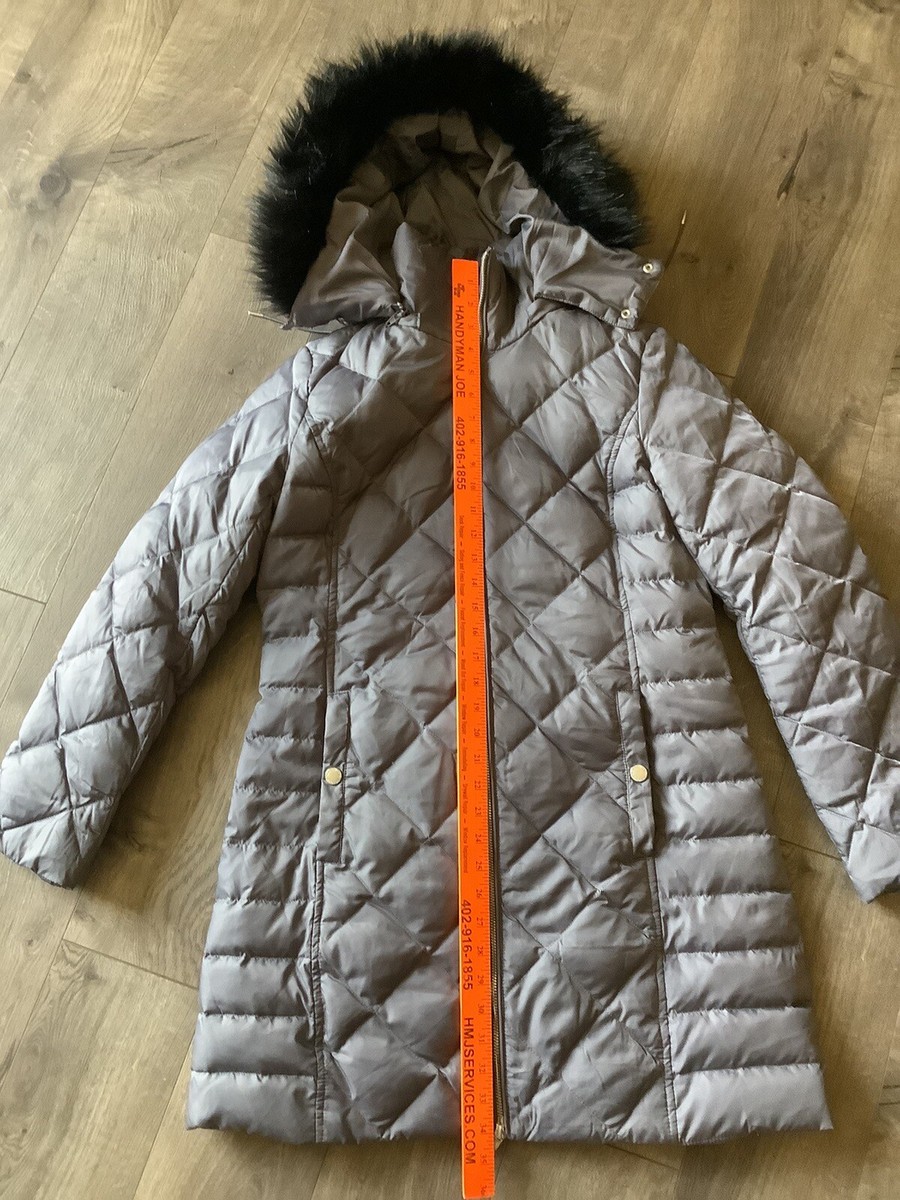Manteau D'hiver Bouffant Kenneth Cole New York - Taille M - Gris - Duvet De Canard - Occasion Très Bon état