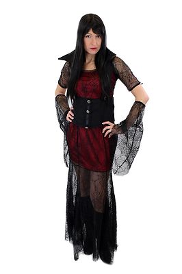 Aufwändig & Sexy Kostüm Kleid Böse Hexe Vampirin Gothic Vamp Witch Märchen L007