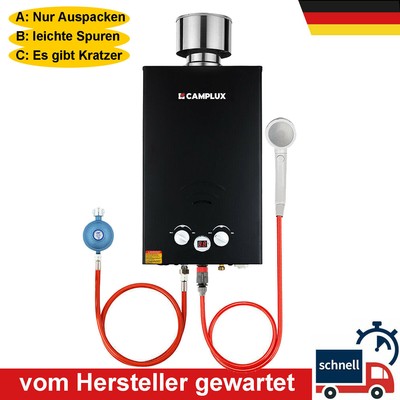 10L LPG Warmwasserbereiter Wasserspeicher Durchlauferhitzer Flüssiggas Tanklos