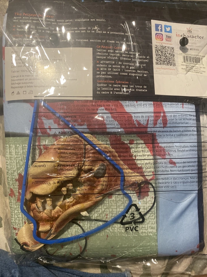 Nitrous Nightmare 服装成人配件套件 可怕的牙医患者,1 码 — 第 2/2 张图片