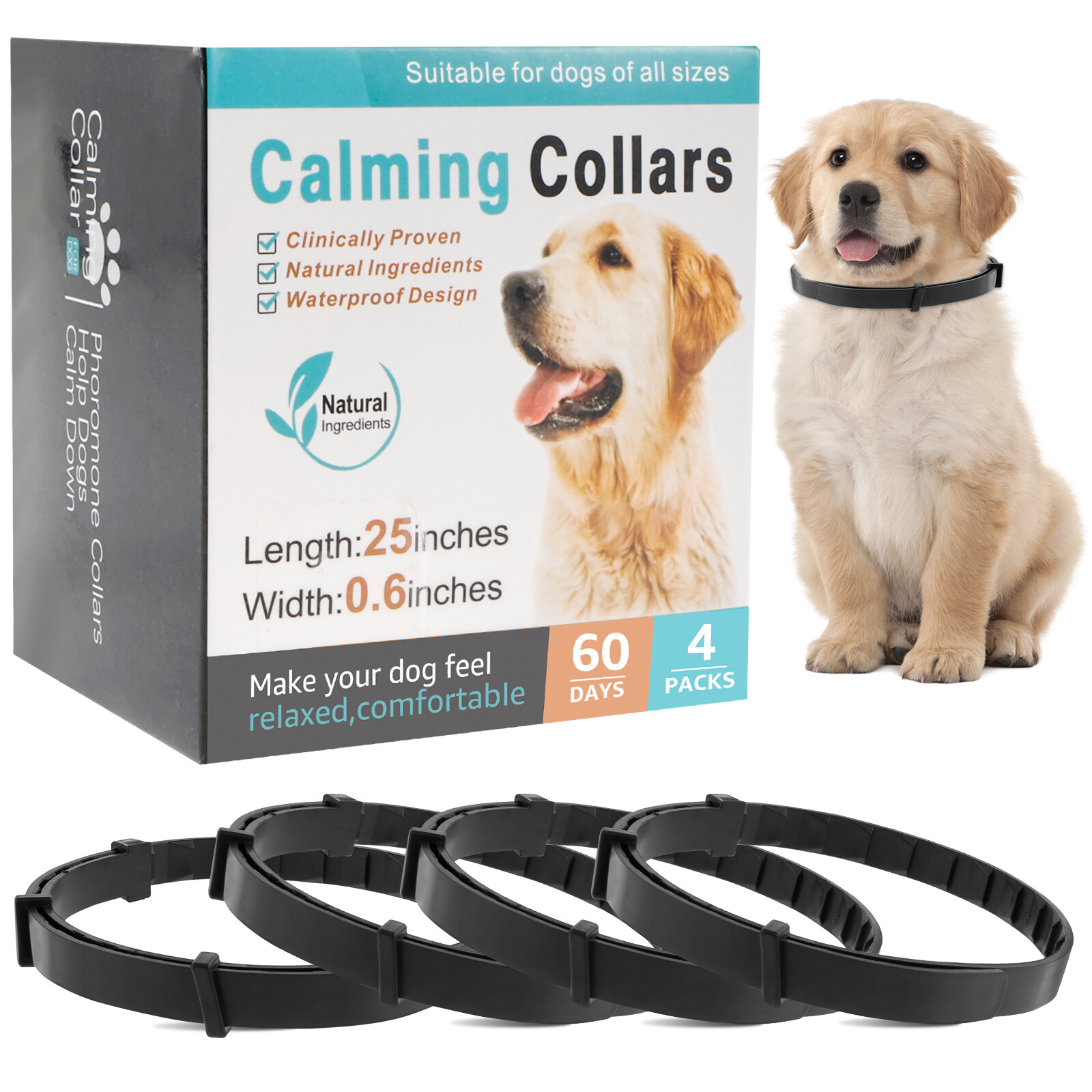 Calming Collar for Dogs 4 Packs Dog Pheromone Collars Dog Calming
