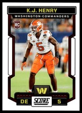 2023 Panini Score #393 K.J. Henry   Rookie Washington Commanders