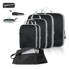 6 Set Travel Compression Packing Cubes for Luggage Suitcases Double Zipper