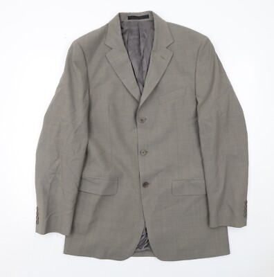 Marks and Spencer Herren Anzugjacke Grau Polyestermischung Größe 40 Reg