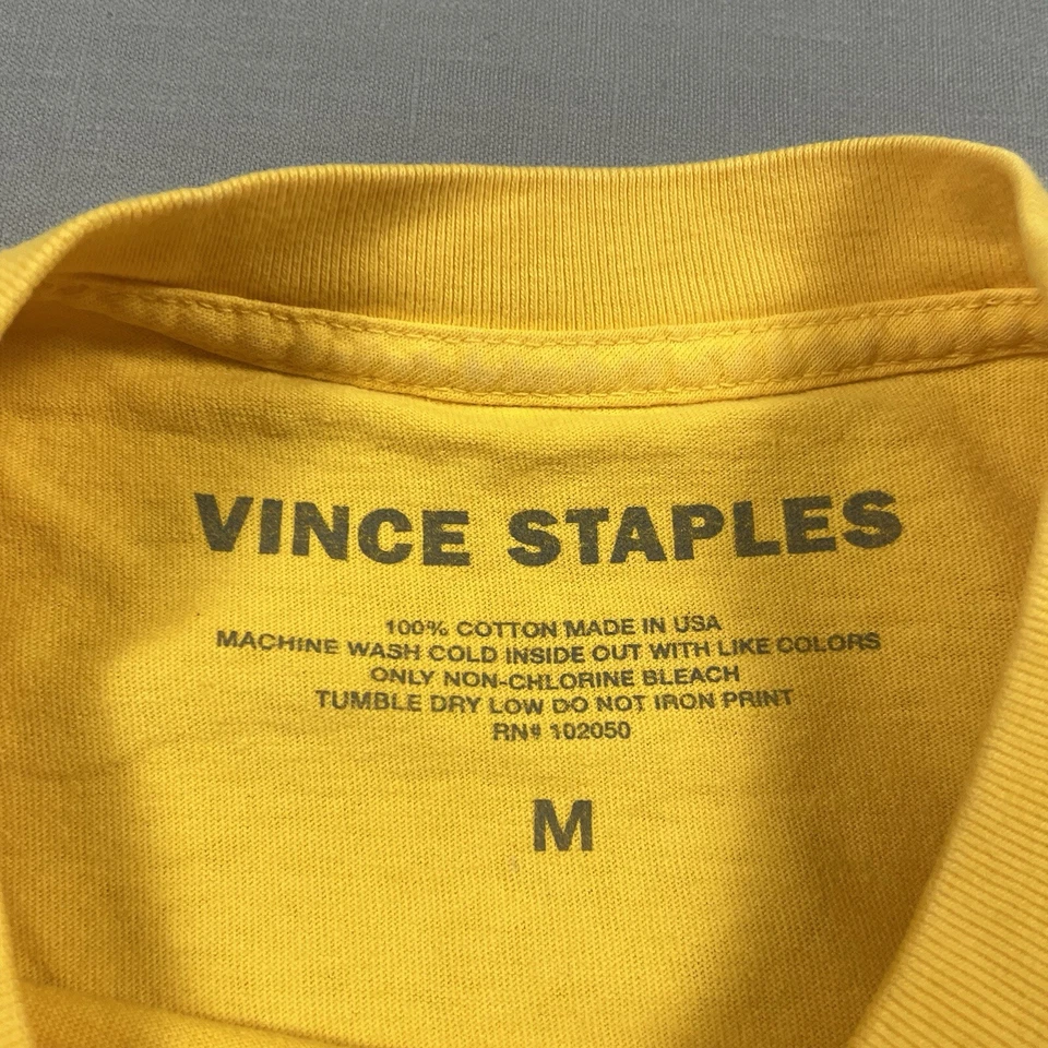 Мужская футболка Vince Staples средний размер Smile You're On Camera концертный графический тур - Изображение 4 из 4
