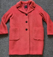 Max Mara Weekend Iconic Brera Coral Salmon Pink Coat Alpaca Mohair Sz 14 Ex Cond