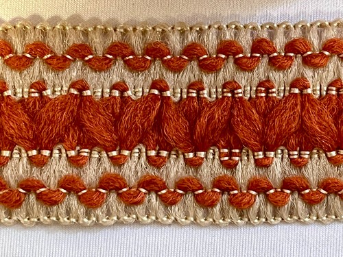 Original 1970s Vintage Lampshade Edging Braid Trim Orange Brown Upholstery Gimp - Picture 4 of 7