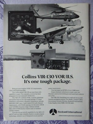 10/82 PUB ROCKWELL COLLINS AVIONICS VIR-130 VOR/ILS F-18 NAVIGATION RECEIVER AD